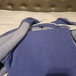 Fashion Nova Blue Oversized Women's Fleece Pants Set